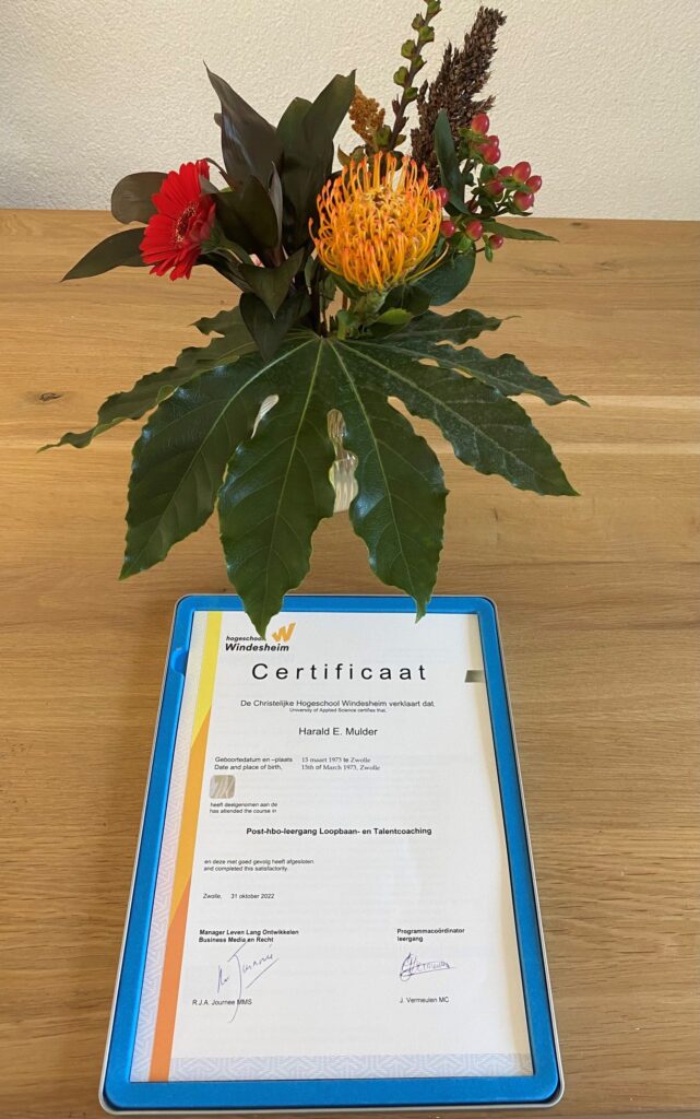 Certificaat geaccrediteerde opleiding tot Loopbaancoach Windesheim